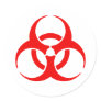 Red Biohazard Symbol Round Stickers