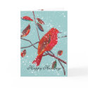 Red Bird First Snow Holiday Card