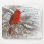 Red Bird in Winter mousepads