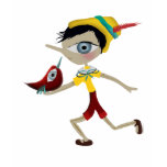Red bird Pinoccio pinocho Pinocchio  T-Shirt