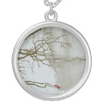 Red Birds in Tree Personalized Necklace