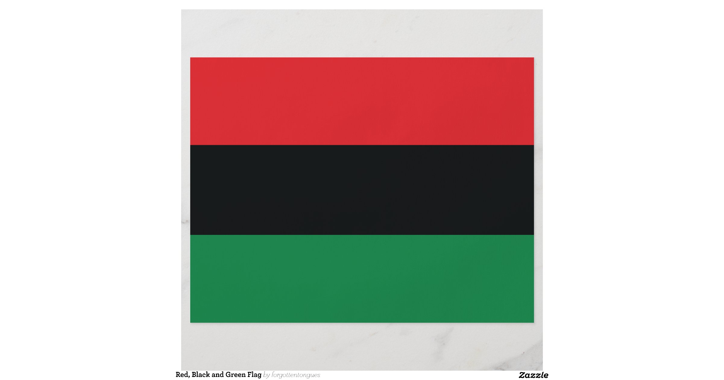 Red, Black and Green Flag Zazzle