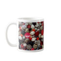 Red Black and Silver Button Collage mugs