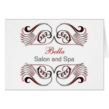 red black and white Chic Business Thank You Cards