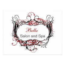 red black and white Chic Business Thank You Cards Post Card