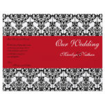 Red, Black, and White Damask Wedding Program flyers