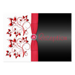 Red, Black, and White Reception Enclosure Card Business Card Templates