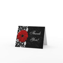 Red, Black and White Scroll Gerbera Daisy
