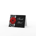 Red, Black and White Scroll Gerbera Daisy cards