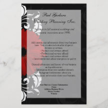 Red, Black and White Scroll Gerbera Daisy Flyers