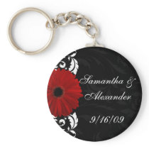 Red, Black and White Scroll Gerbera Daisy
