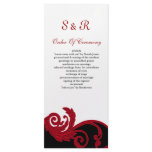 red,black and white Wedding program rack cards