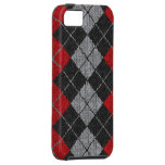 Red & Black Comfy Argyle Look iPhone 5 Case