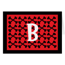 Red & Black Crossbones Greeting Cards