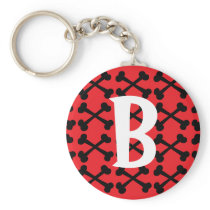 Red & Black Crossbones Key Chains