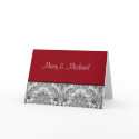 Red & black damask design cards