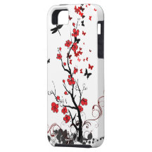 Red & Black Flowers iPhone 5 Case