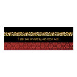Red black gold damask wedding business card templates