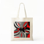 Red Black Grey Abstract Tote Bag