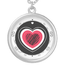 Red & black heart - necklace