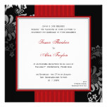 Red & Black Ornate Pattern Wedding Invitation
