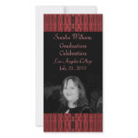 red black pattern graduation photo cards