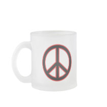 Red & Black Peace Symbol Coffee Mug