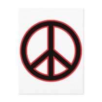 Red & Black Peace Symbol Post Cards