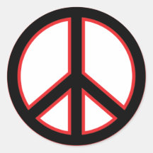Red & Black Peace Symbol Stickers