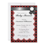 Red & Black Polka Dot Baby Shower Invitations