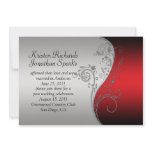 Red Black Silver Flower Post Wedding Celebration invitations