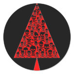 Red & black Skully Xmas Tree stickers