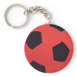 Red & Black Soccer Ball Keychain