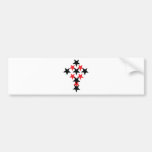 red-black star cross bumper sticker