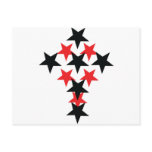 red-black star cross post cards