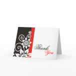 Red & Black Unique Thank You Cards