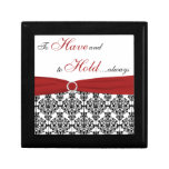 Red, Black, White Damask Anniversary Trinket Box
