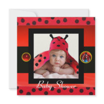 RED BLACK WHITE LADYBUG Monogram Photo Template