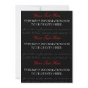 Red, Black, White Rose RSVP cards invitations