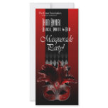 Red Black White Silver Masquerade Party Invitation rack cards