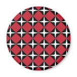 Red Black & White Star Diamonds Fridge Magnets