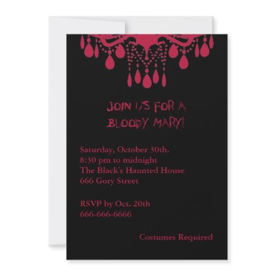 Red Bloody Mary Halloween Invitation by prettyfancyinvites