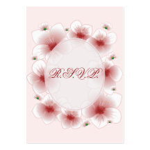 Red Blossom Flowers Romantic RSVP Minicard Business Card