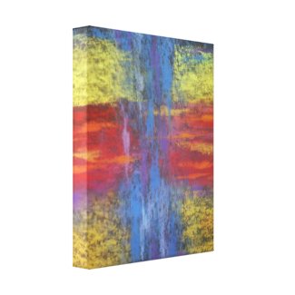 Red, blue and yellow abstract wrapped canvas wrappedcanvas