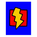 Red Blue and Yellow Lightning Bolt Post Card