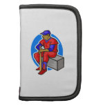 red  blue ball player folio planner
