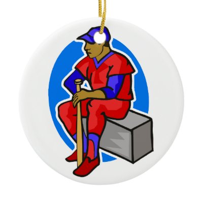 red blue ball player Christmas Tree Ornament