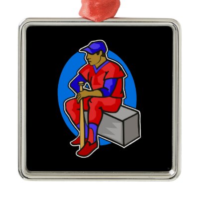 red blue ball player Christmas Tree Ornaments