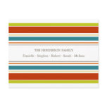 Red, Blue & Green Candy Stripes Family Postcard