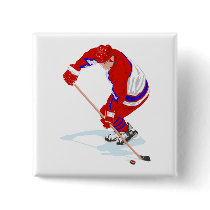 Red Blue Ice Hockey Player